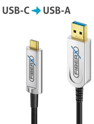 Obrázek produktu pro FiberX FX-I600-005, 5 m, USB C, USB C, USB 3.2 Gen 1 (3.1 Gen 1), 10 Gbit/s, Černá, Stříbrná
