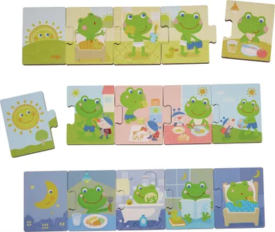 Produktbild von Haba Sortierspiel Tagesablauf Holzpuzzle Lernspielzeug für Kinder