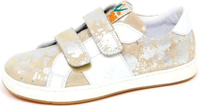 Produktbild von E9108 Sneaker bimba Mädchen NATURINO Strappi Wildleder/Leder beige/weiß/silber Schuh