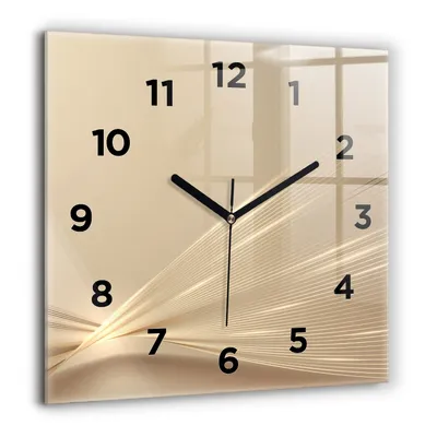 Produktbild von Wallfluent Große Wanduhr – Stilles Quarzuhrwerk - Uhr Dekoration Wohnzimmer Schlafzimmer Küche - Zifferblatt - schwarze Zeiger - 60 cm - Abstraktes Licht