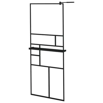 Produktbild von vidaXL Duschwand mit Ablage für Walk-In-Dusche Schwarz 80x195 cm ESG