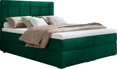 Produktbild von Bari 3 Boxspringbett 180x200, mit Matratze Bonell und Topper – Polsterbett mit Bettkasten, Ihr komfortables Doppelbett! Grün