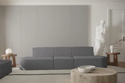 Produktbild von Sofa Designersofa 3-Sitzer MILOT in Stoff Ascot Bukla Graphit