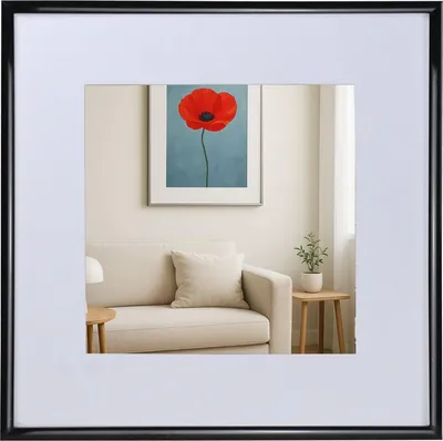 Produktbild von New Lifestyle Kunststoff Bilderrahmen mit Passepartout & Klarglas Collage Wanddeko Poster - Farbe: Schwarz | Format: 30x30