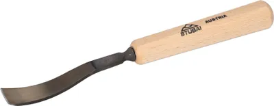 Image de STUBAI Ciseau à bois série 52 - forme 12 | Fer plat courbé 18 mm, avec manche en bois, pour dégrossir, pour les travaux de butée, d'ébauche, de rosace, pour le travail du bois