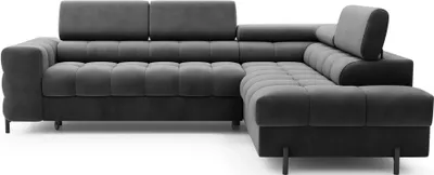 Produktbild von Eckschlafsofa EVADNE – dunkelgrau, rechte Ecke
