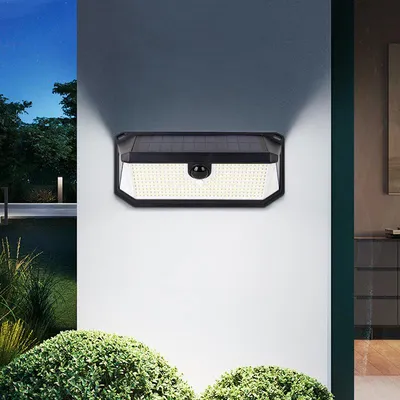 Produktbild von 2pcsSolarbetriebene LED-Gartenleuchte für den Außenbereich, 178 LEDs mit 270°-Bewegungsmelder, Solar-Gartenstrahler für den Außenbereich