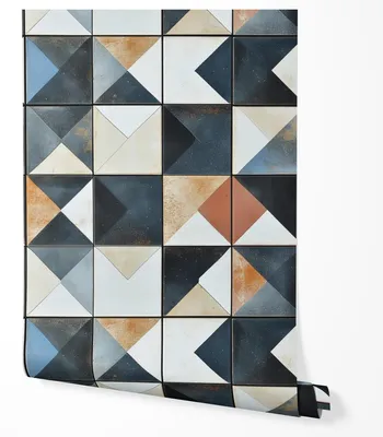 Produktbild von Selbstklebende Tapete Möbelfolie Fliesenoptik Geometrisch Bunt Vintage 3D Muster Modern Retro Tapete Wohnzimmer Schlafzimmer Flur Küche Design Abwaschbar 5m x 0,5m