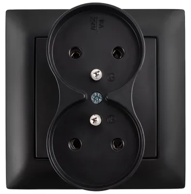 Immagine prodotto di Doppia Presa Con Messa A Terra Toolight Jhn002-G + Cornice Black