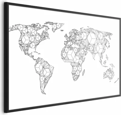 Produktbild von Posterpapier Poster - Geometric Map 90x60 cm Karten k-A-0440-ao-a