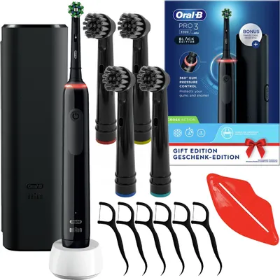 Immagine prodotto di Spazzolino elettrico Oral-B Pro 3 3500 Set di accessori da viaggio con custodia nera