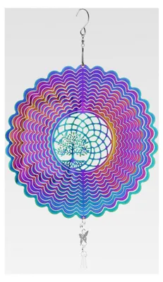 Produktbild von 3D Hängender Windspinner Vogelschreck 20cm Vogelabwehr Edelstahl Windspiel Regenbogen Leicht Drehendes Kinetic Windmobile Metallkunst
