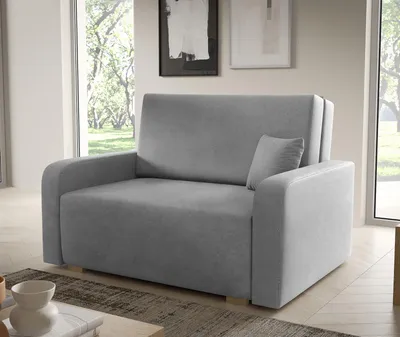 Produktbild von Sofa Juno II 135x85 cm 2-Sitzer, Schlafsofa mit Schlaffunktion und Bettkasten, Kissen  inklusive - Curio 70