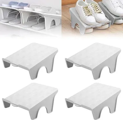 Produktbild von Famanu Schuhhalter Antirutsch, 4 Stück Schuhorganizer, platzsparend, doppellagige Schuhablage