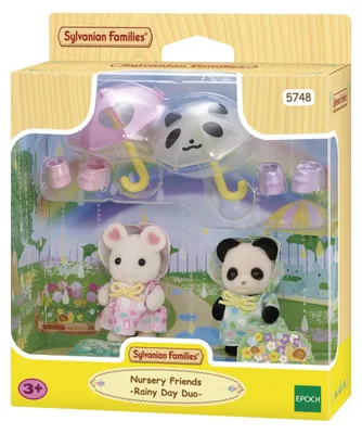 Immagine prodotto di Articulated Figures - SYLVANIAN FAMILIES - Rainsuit Babies Duo - Panda and Marshmallow Mouse