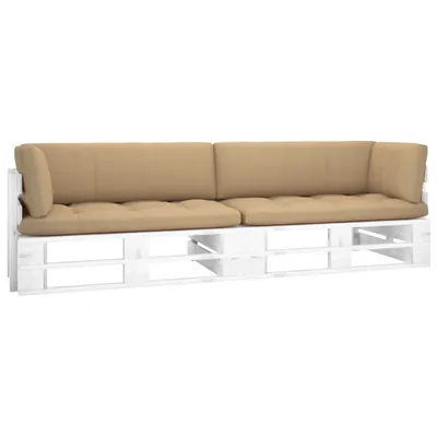 Produktbild von 2-Sitzer-Palettensofa Weiß Imprägniertes Kiefernholz