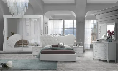 Produktbild von Schlafzimmer Brielle – Luxus Schlafzimmer Set 6-teilig in Weiß