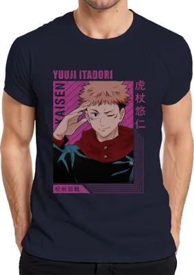 Produktbild von Jujutsu Kaisen Yuji Itadori Anime Manga Geschenk Fan Retro Herren T-Shirt, Navy, L