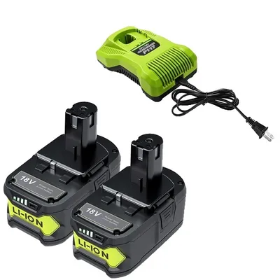 Image de Chargeur de batterie lithium-ion, haute capacité, compatible avec RYOBI P108