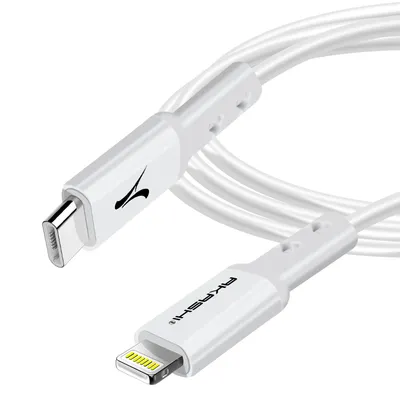 Produktbild von USB-C / Lightning Schnellladekabel, 3A Synchrokabel, 3m, Akashi - Weiß