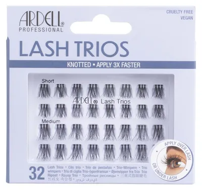 Zdjęcie produktu dla Ardell - Kępki Sztucznych Rzęs 32 Sztuki - Lash Trios Short Medium Knotted - Czarne