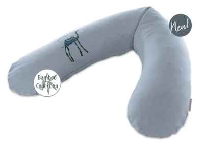 Produktbild von Das Original Theraline Stillkissen inkl. Bezug Melange Blau-grau Applikation Kamel Bamboo Collection