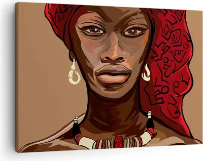Produktbild von Bild auf Leinwand - Leinwandbild - eine frau afrika - 70x50cm - Wand Bild - Wanddeko - Wandbilder - Leinwanddruck - Bilder - Kunstdruck - Wanddekoration - Leinwand bilder - Wandkunst - AA70x50-4120