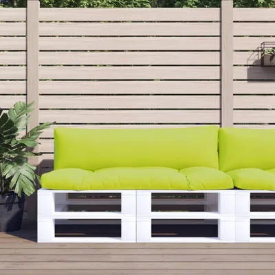 Produktbild von "SALE 2026"Gartenbankauflage - CLORIS - Palettenkissen 2-tlg. - modernes Design - Sitzkissen/Polsterauflage - Knallgrün Stoff DE516811 - Gartenmöbelauflagen