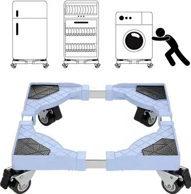 Produktbild von WISFOR Waschmaschine Sockel Rollbar Verstellbar Podest Basis für Kühlschrank,Waschmaschinen Untergestell bis 300kg