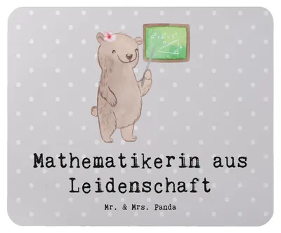 Produktbild von Mr. & Mrs. Panda Mauspad Mathematikerin Leidenschaft - Grau Pastell - Geschenk, Bachelor, Mousepad, Master, laptop, Mouse Pad, Mathematik Studium, Spruch, pc, Witzig