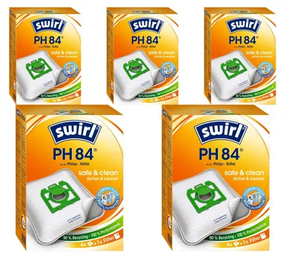 Produktbild von 5 Pakete Swirl Staubsaugerbeutel EcoPor PH84  / PH 84  für Philips Staubsauger Oslo