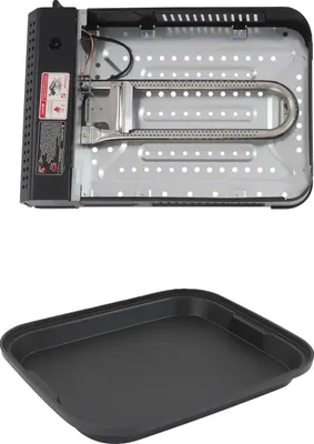 Obrázek produktu pro Plynový gril, přenosný, s víkem z tvrzeného skla, pánev 37 cm