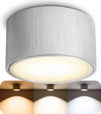 Produktbild von SSC-LUXon CELI-X LED Decken Aufbauleuchte extra flach - LED GX53 drei einstellbaren Lichtfarben 3CCT 5W 230V - Decken Aufbauspot Alu gebürstet