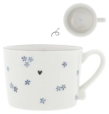Produktbild von Tasse, Becher Daisies Blumen weiß blau 300ml Keramik Bastion Collections