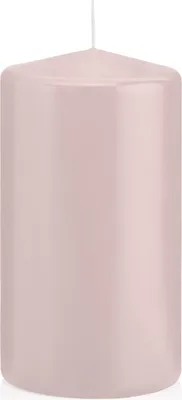 Produktbild von Stumpenkerzen mit Abbrandschutz Rosé (Kerzen in Cellophan gewickelt) 120 x 60 mm 16 Stück für den sicheren Abbrand von Kerzen auf Adventskränzen und Gestecken