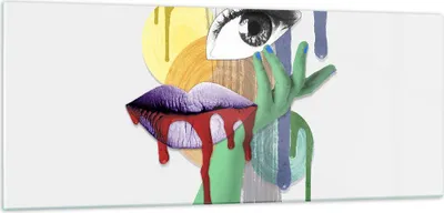 Produktbild von Bilder auf glas - Abstraktion modern - 100x40cm - Glasbilder - Wandbilder - Kunstdruck - zum Aufhängen bereit - Wanddekoration aus Glas - Glas Bilder - Wandbild auf Glas - Einteilig - GAB100x40-4058