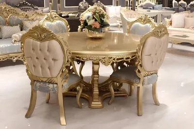Produktbild von Designer Komplett 4x Stühle Set Esszimmer Designer Holz Stuhl Garnitur Set Neu