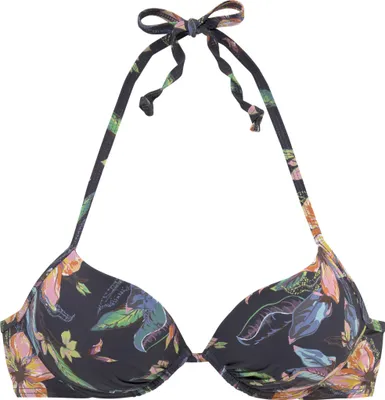 Produktbild von LASCANA Push-Up-Bikini-Top Malia anthrazit-bedruckt Größe 38 Cup C