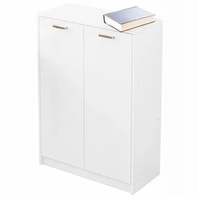 Zdjęcie produktu dla Regał biurowy 2-drzwiowy z półkami stojący biały loft 108 cm