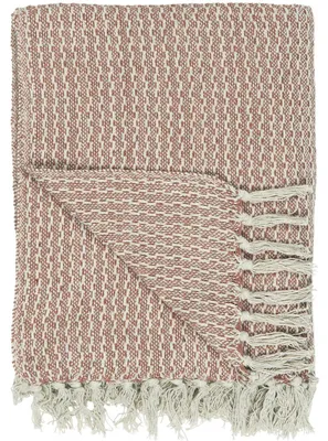 Produktbild von IB Laursen Plaid Rot-Braun Creme 130x160 Wolldecke Decke Baumwolle