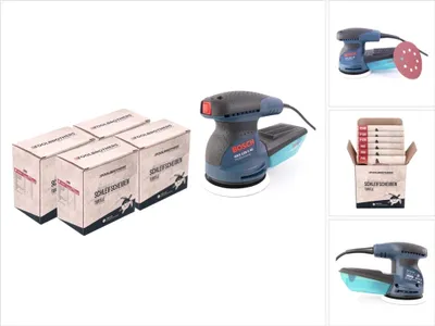 Produktbild von Bosch GEX 125-1 AE Exzenterschleifer 250 Watt 125 mm ( 0601387500 ) + 4x Toolbrothers TURTLE Schleifset