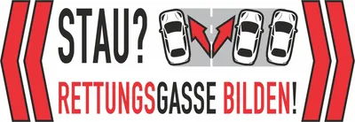 Produktbild von Aufkleber 'STAU? RETTUNGSGASSE BILDEN!' 40 x 107 mm