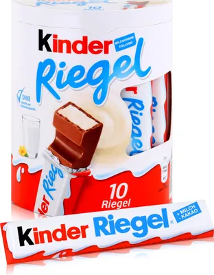 Produktbild von Kinder Riegel Schokolade 10 Riegel je 21g mit Milchcreme-Füllung (2er Pack)
