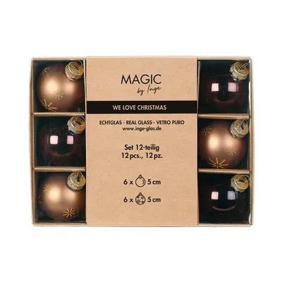 Produktbild von Weihnachtskugeln Glas 5cm Schneeflocken Motiv 12er Set Elegant Lounge