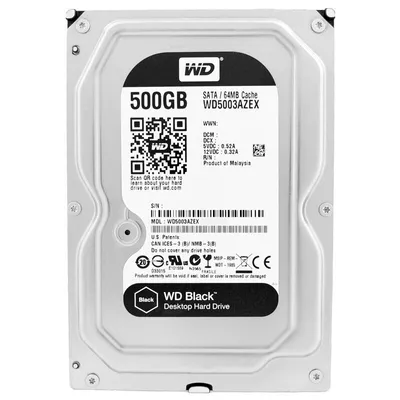 Produktbild von Western Digital Black, 500 GB, 7200 RPM, 64 MB, 3.5", Serial ATA III