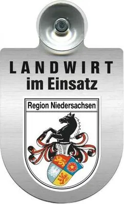 Produktbild von Einsatzschild Windschutzscheibe - Landwirt im Einsatz - 309369 incl. Regionenwappen Color - Region Niedersachsen