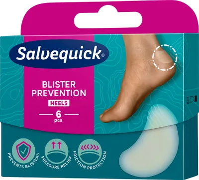 Obrázok produktu pre Salvequick Blister Prevention Plastry na pęcherze i otarcia na pięty, 6 sztuk