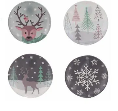 Produktbild von Taschenwärmer Handwärmer wieder verwendbar Motiv Tannenbaum Hirsch 4 Stück
