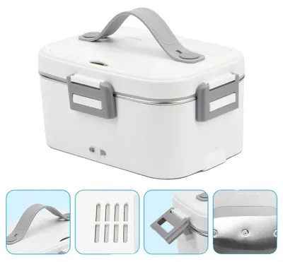Image de Boîte à repas électrique, chauffe-plat portable, compatible avec plusieurs tensions, blanc, UE