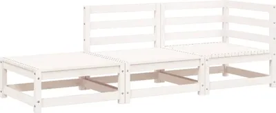 Produktbild von vidaXL Gartensofa mit Hocker 2-Sitzer Weiß Massivholz Kiefer